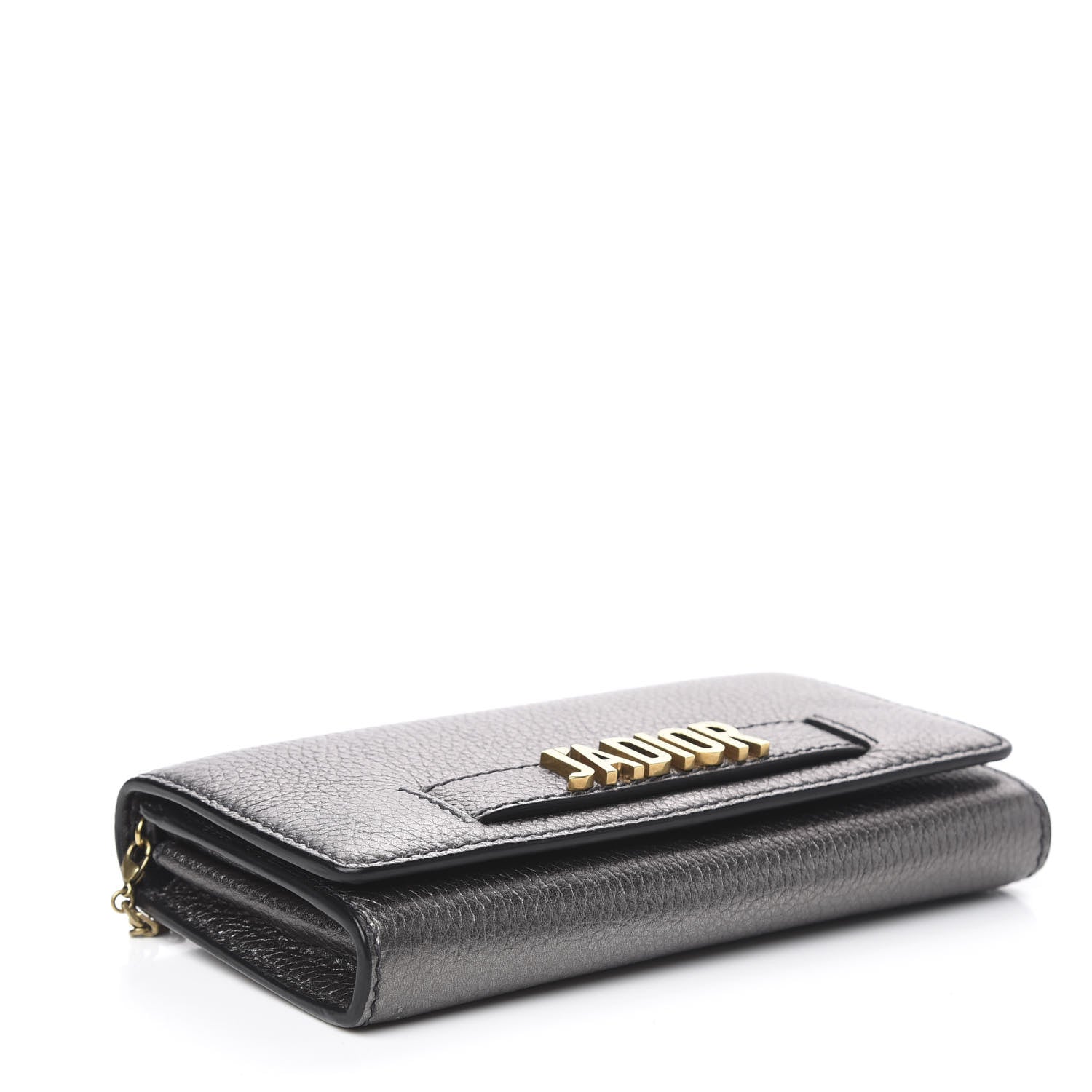 Christian Dior Metallic J'adior Croisiere Chain Wallet Dark Silver 4 of 14