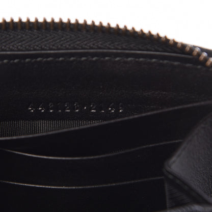 Gucci Calfskin Matelasse GG Marmont Zip Around Wallet Black White 7 of 8