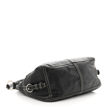 Prada Vitello Front Pockets Shoulder Bag Black 4 of 11