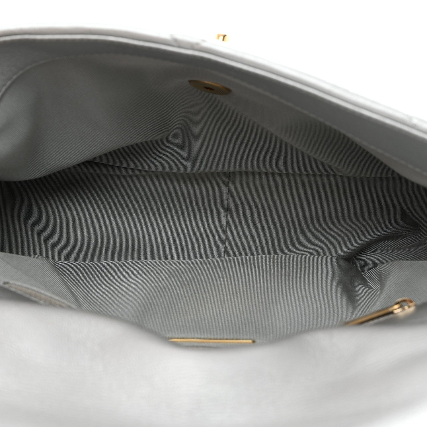 Chanel Metallic Goatskin Quilted Large Chanel 19 Flap Silver 5 of 12