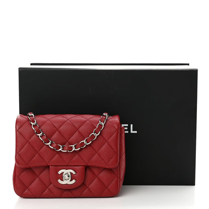 Chanel Caviar Quilted Mini Square Flap Red 12 of 12