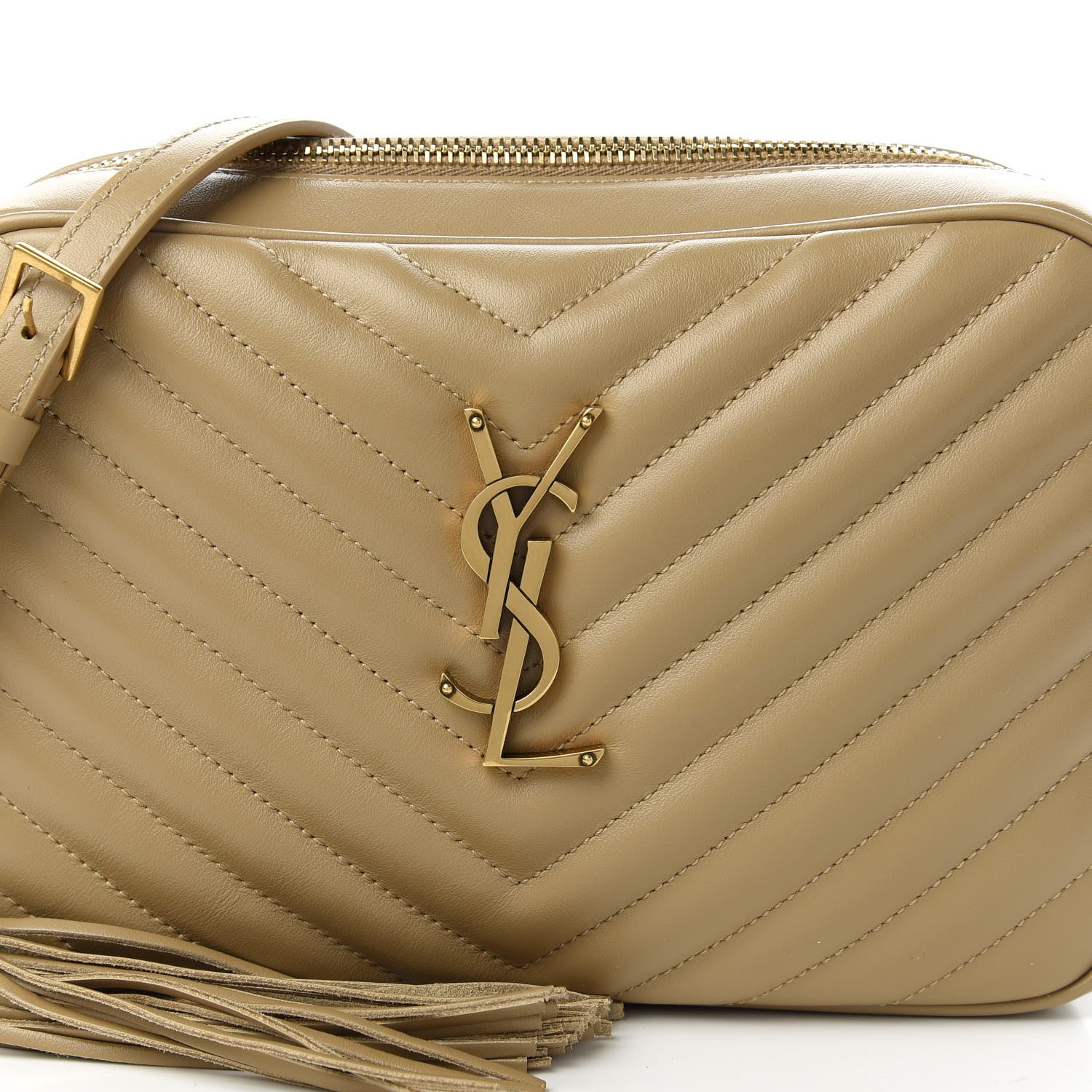 Saint Laurent Calfskin Matelasse Monogram Lou Camera Bag Dusty Grey 10 of 11