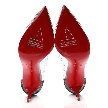 Christian Louboutin PVC Glitter Degrastrass 85 Pumps 38 Silver 5 of 7