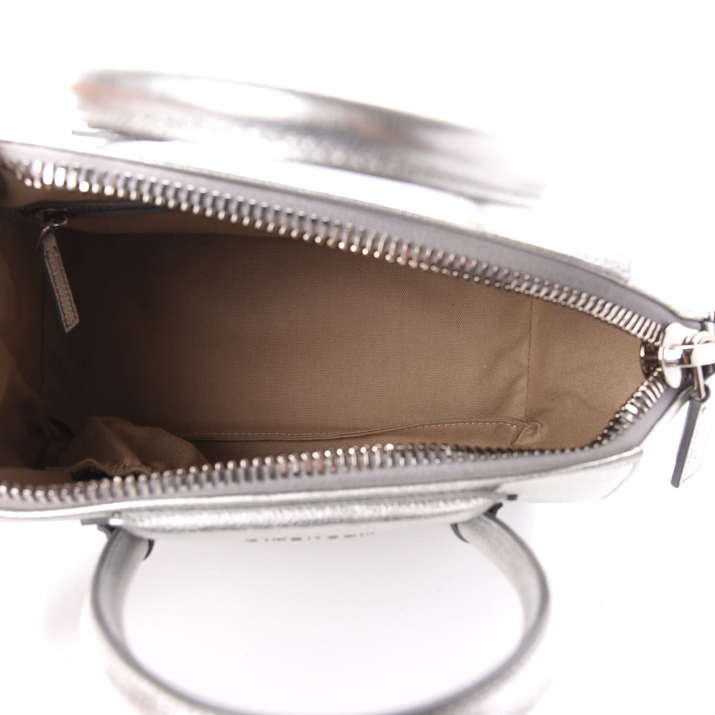 Metallic Sugar Goatskin Small Antigona Silver
