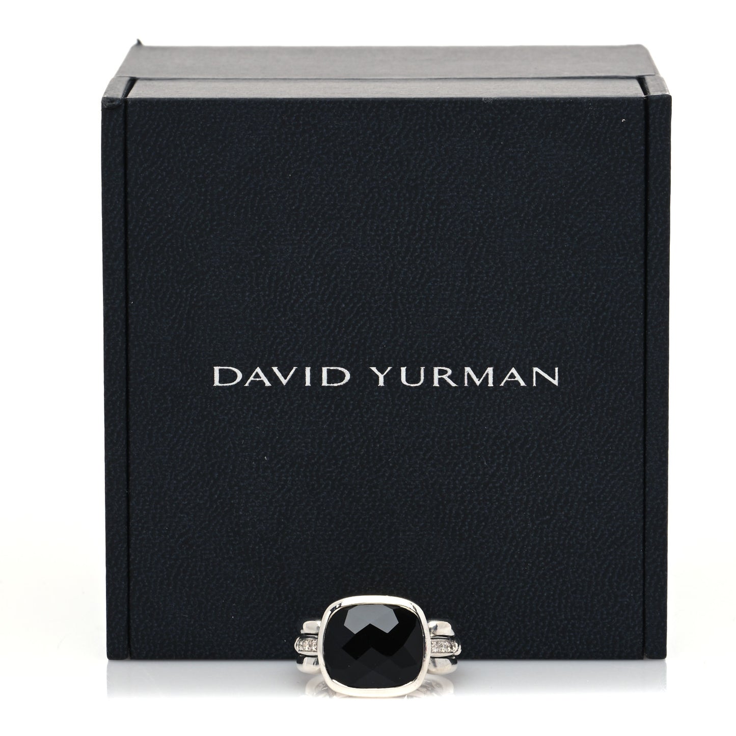 Sterling Silver Diamond Black Onyx Wellesley Link Ring 54 7