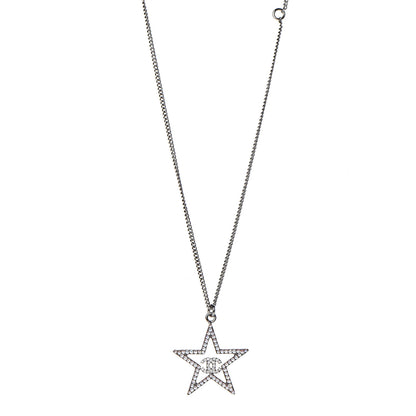 Chanel Ruthenium Crystal Star CC Necklace Iridescent Pink 1 of 5