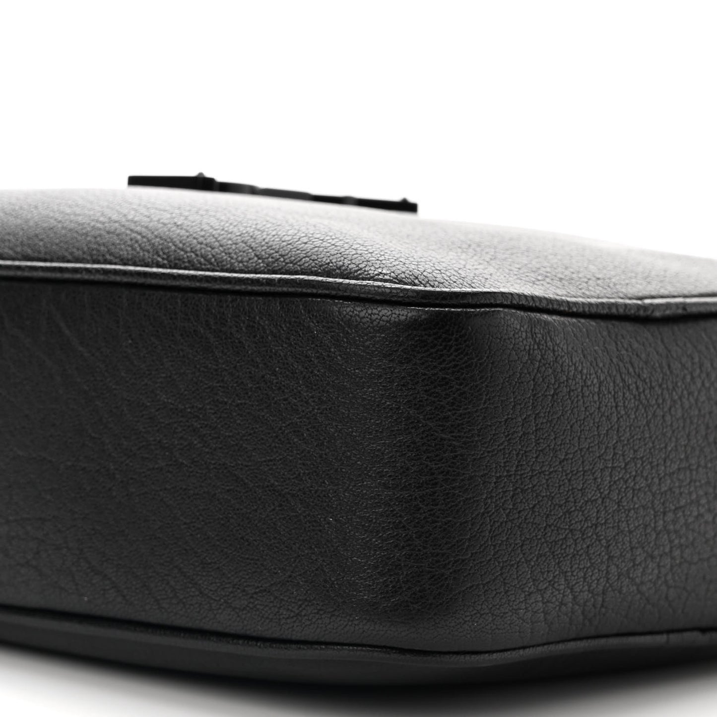 Grained Lambskin Monogram Lou Camera Bag Black