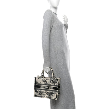 Christian Dior Canvas Embroidered Small Zodiac Toile De Jouy Book Tote Latte 2 of 12