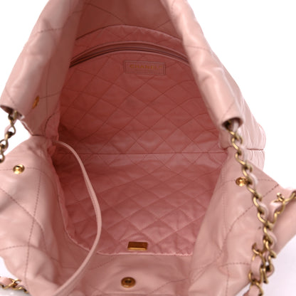 Chanel Shiny Calfskin Quilted Small Chanel 22 Light Pink 6 of 12