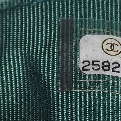 Chanel Metallic Caviar Quilted CC Zip Card Holder Green 6 of 8