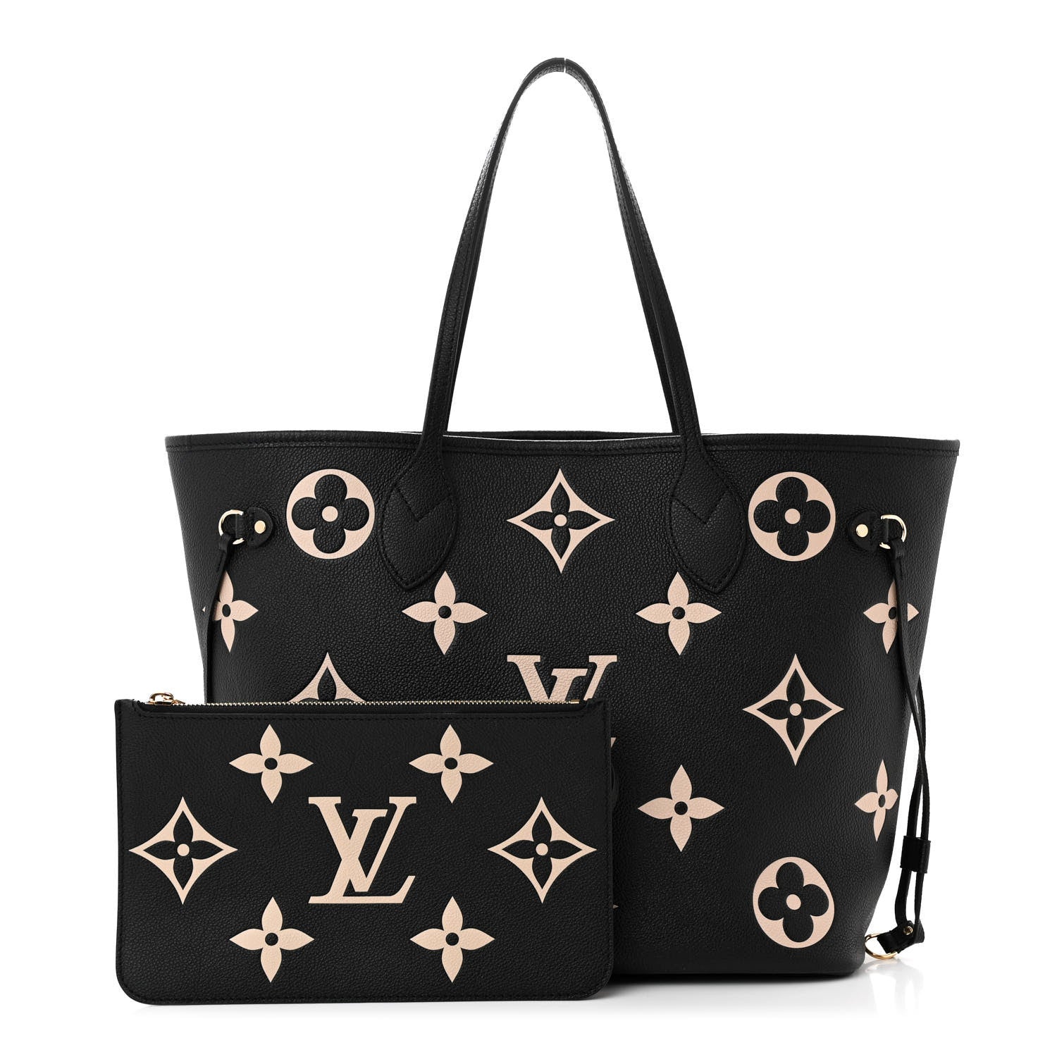 Louis Vuitton Empreinte Monogram Giant Neverfull MM Black Beige 3 of 10