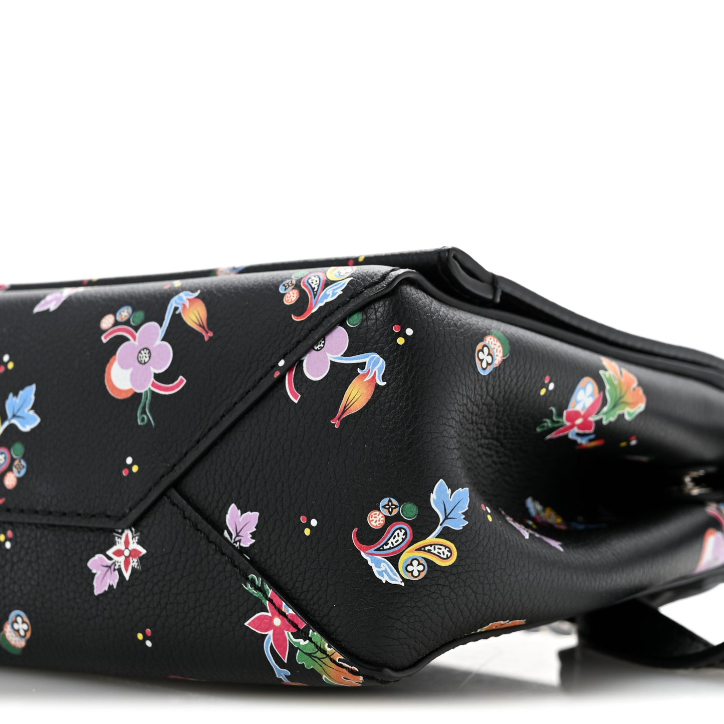 Soft Calfskin Lockme II Floral Chain Bag BB Black