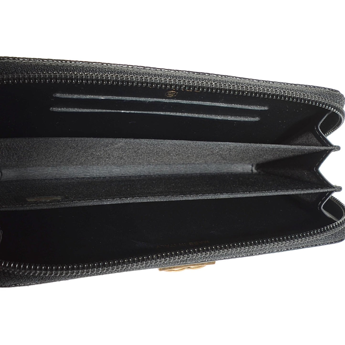 Caviar Quilted Boy Small Zip Around Wallet Black