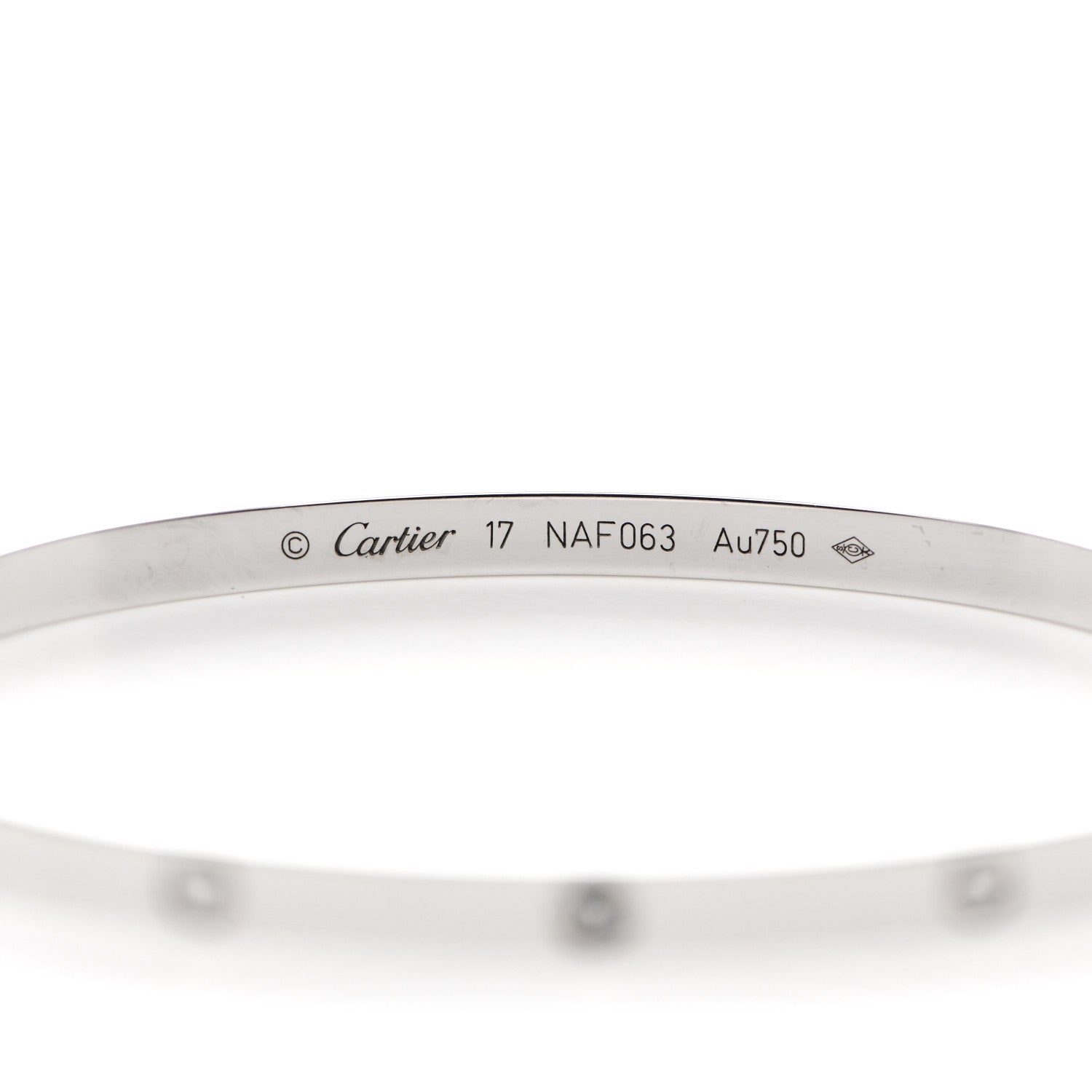 Cartier 18K White Gold 6 Diamond Small LOVE Bracelet 17 3 of 5
