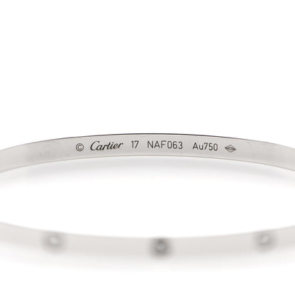 Cartier 18K White Gold 6 Diamond Small LOVE Bracelet 17 3 of 5