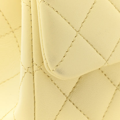 Chanel Lambskin Quilted Mini Rectangular Sweet Camellia Flap Yellow 13 of 14