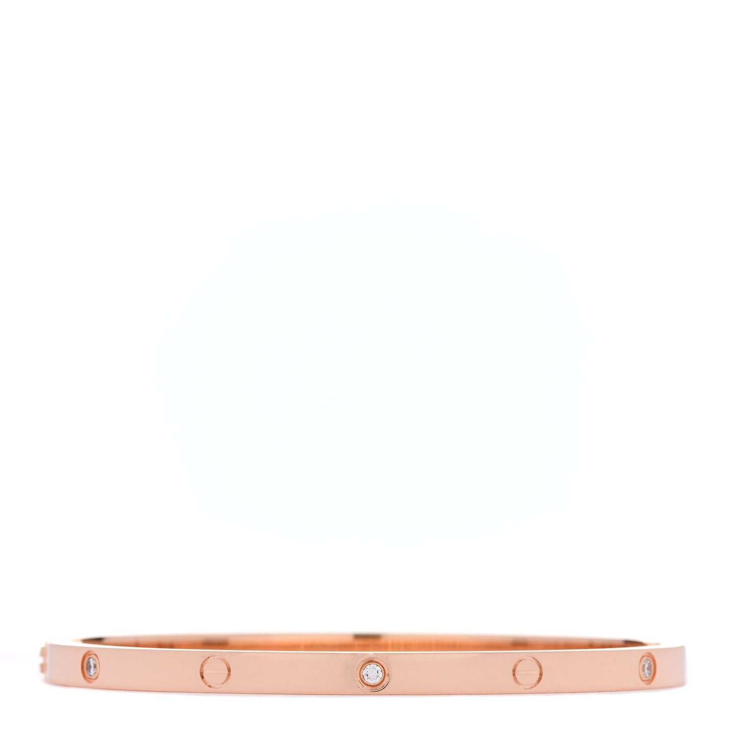 18K Pink Gold 6 Diamond Small LOVE Bracelet 16