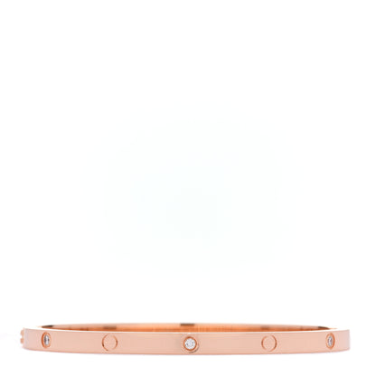 Cartier 18K Pink Gold 6 Diamond Small LOVE Bracelet 16 2 of 7