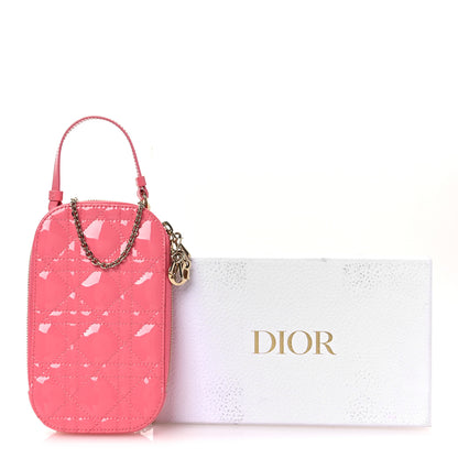 Christian Dior Patent Cannage Lady Dior Phone Holder Pink 11 of 11