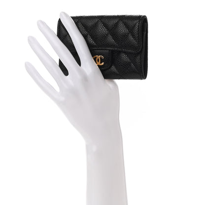 Chanel Caviar Quilted Flap Card Holder Black 2 of 8