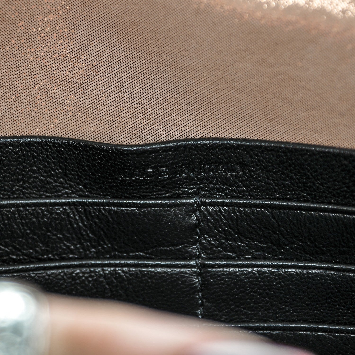 Saint Laurent Metallic Fabric Monogram Envelope Chain Wallet Pale Pink 6 of 7