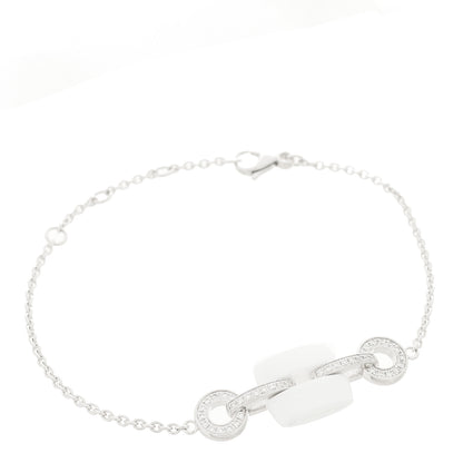 Chanel 18K White Gold Diamond White Ceramic Ultra Station Chain Bracelet 1 of 3