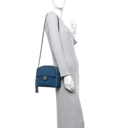 Chanel Canvas Quilted CC Tassel Camera Bag Blue 2 of 11