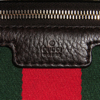 Gucci Calfskin Vintage Web Medium Boston Dark Brown 6 of 8