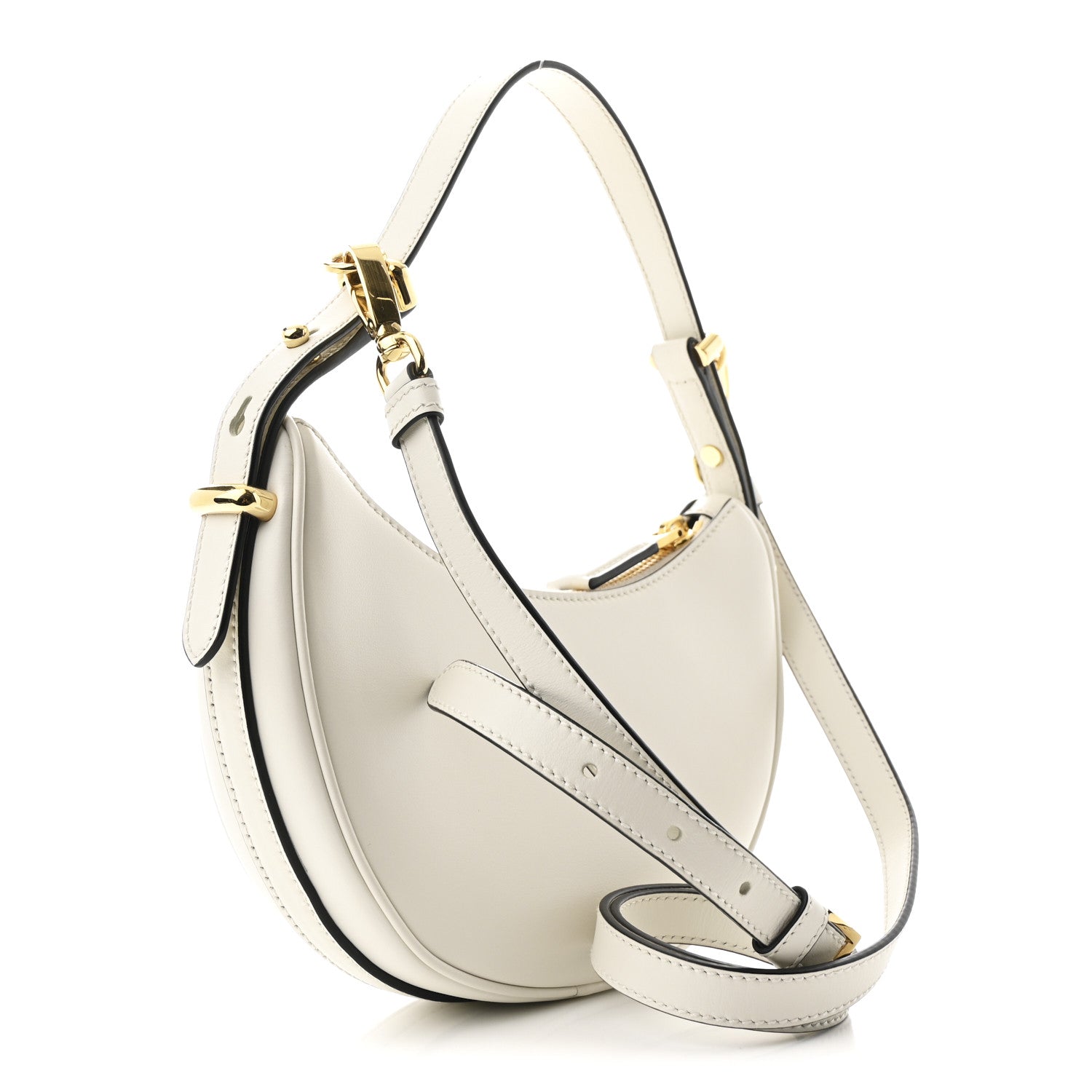 Prada Soft Calfskin Mini Arque Shoulder Bag White 2 of 9