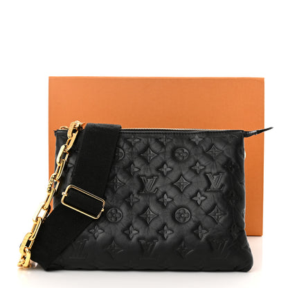 Louis Vuitton Lambskin Embossed Monogram Coussin PM Black 13 of 13