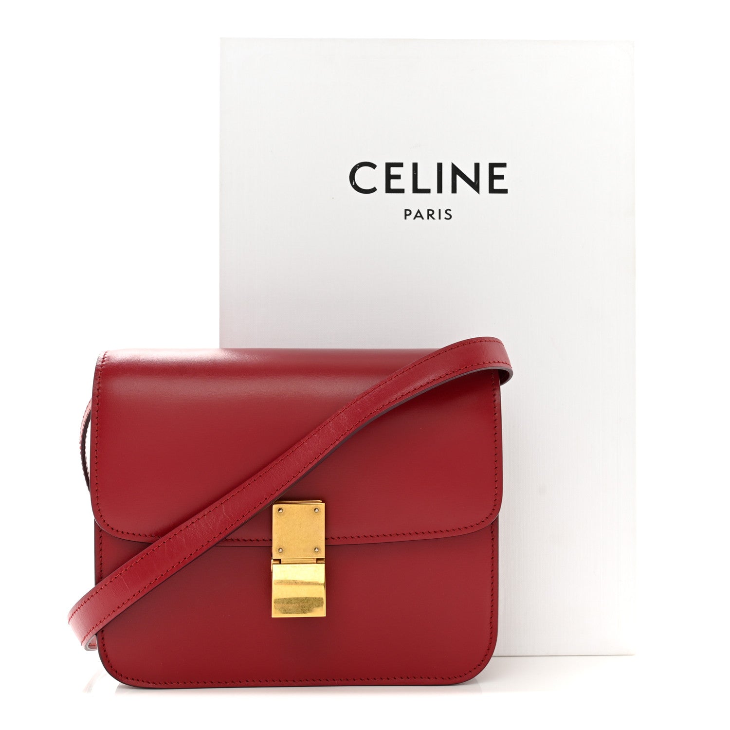 Celine Box Calfskin Teen Classic Box Flap Bag Red 12 of 12