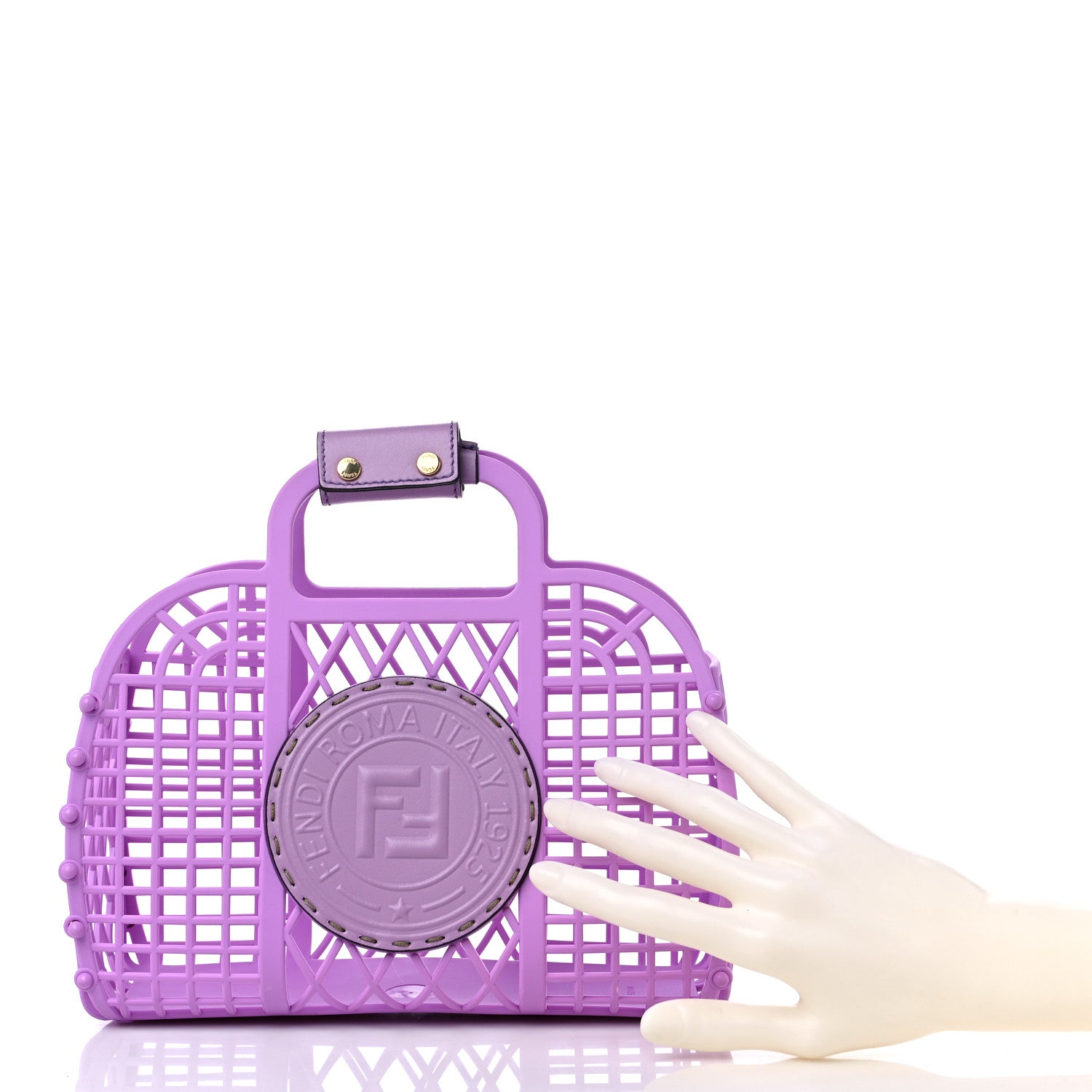 Fendi Recycled Plastic Vitello Liberty Matte Small Fendi Basket Violetta 2 of 10
