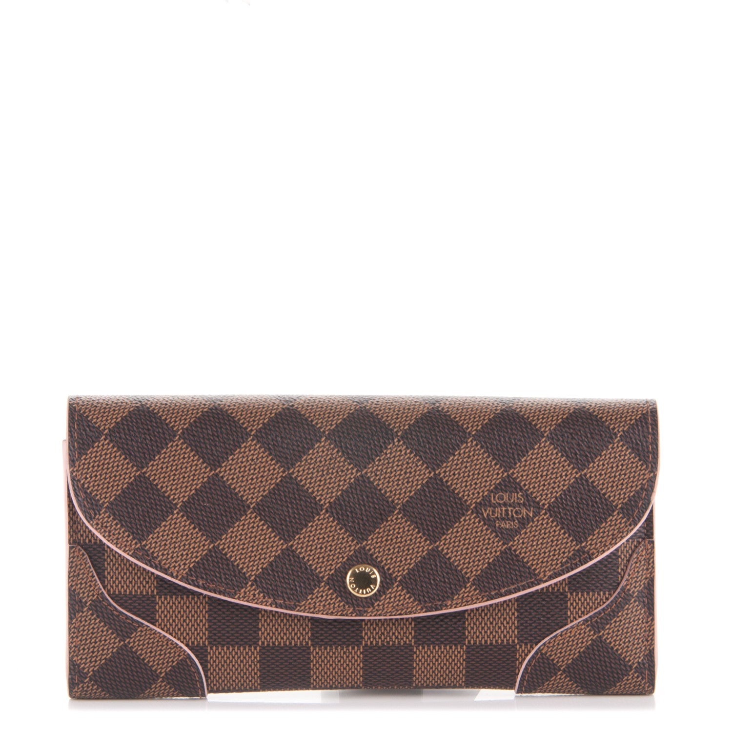 Louis Vuitton Damier Ebene Caissa Wallet Rose Ballerine 1 of 7