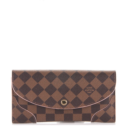 Louis Vuitton Damier Ebene Caissa Wallet Rose Ballerine 1 of 7
