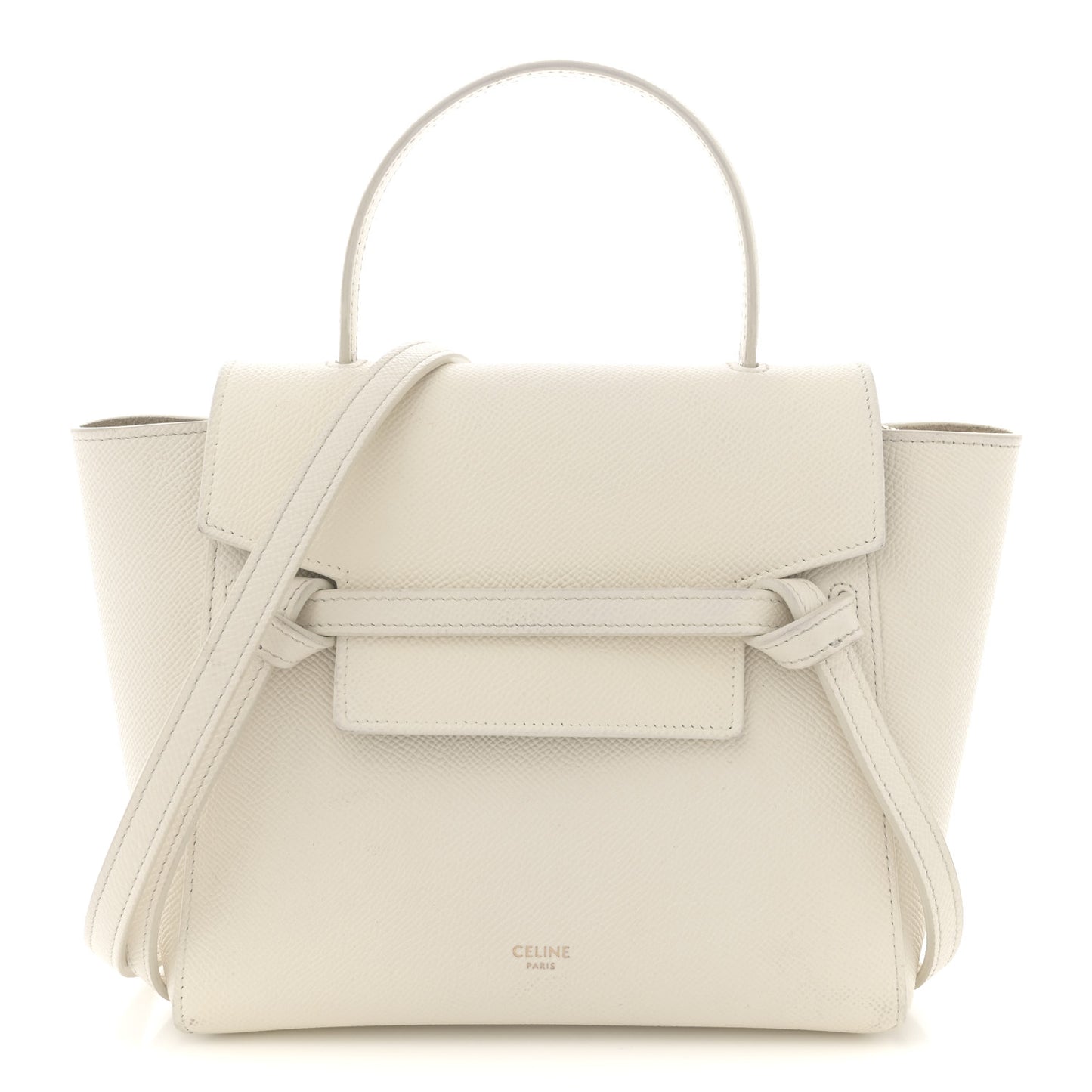 Grained Calfskin Nano Belt Bag Chalk