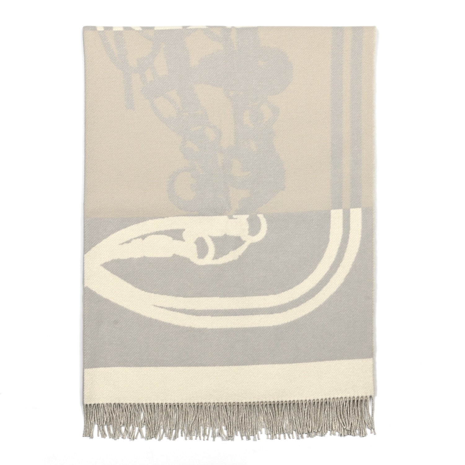 Hermes Wool Cashmere Brides De Gala Blanket Gris Perle 1 of 3