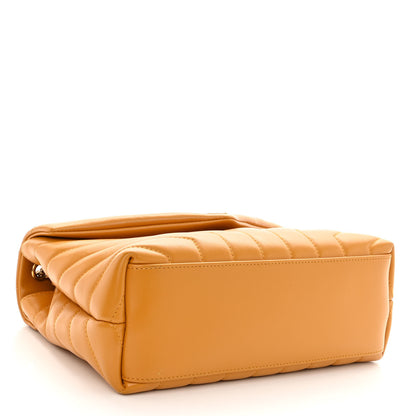 Saint Laurent Calfskin Y Quilted Monogram Small Loulou Chain Satchel Cheddar 4 of 9