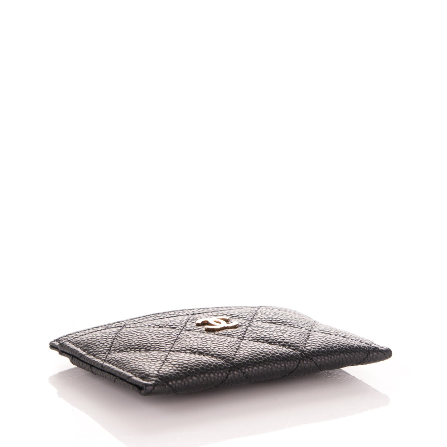 Caviar Quilted Card Holder Black