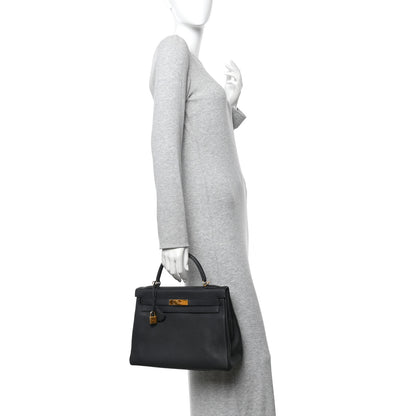 Hermes Togo Kelly Retourne 32 Black 2 of 14