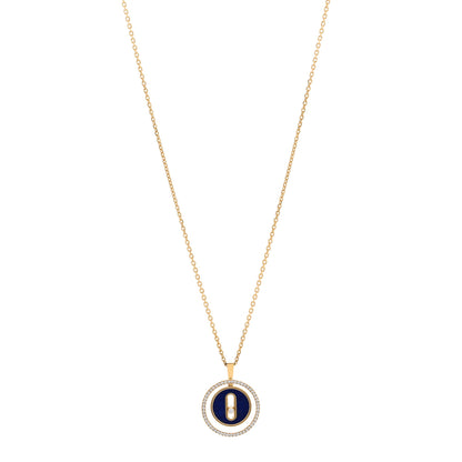 Messika 18K Yellow Gold Diamond Lapis Lazuli PM Lucky Move Pendant Necklace 1 of 5