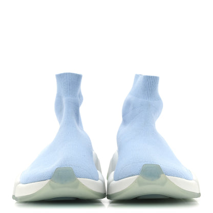 Balenciaga Technical 3D Recycled Knit Bi-Color Womens Speed 2.0 Transparent Sole Sneakers 37 Blue White Transparent Blue 3 of 9