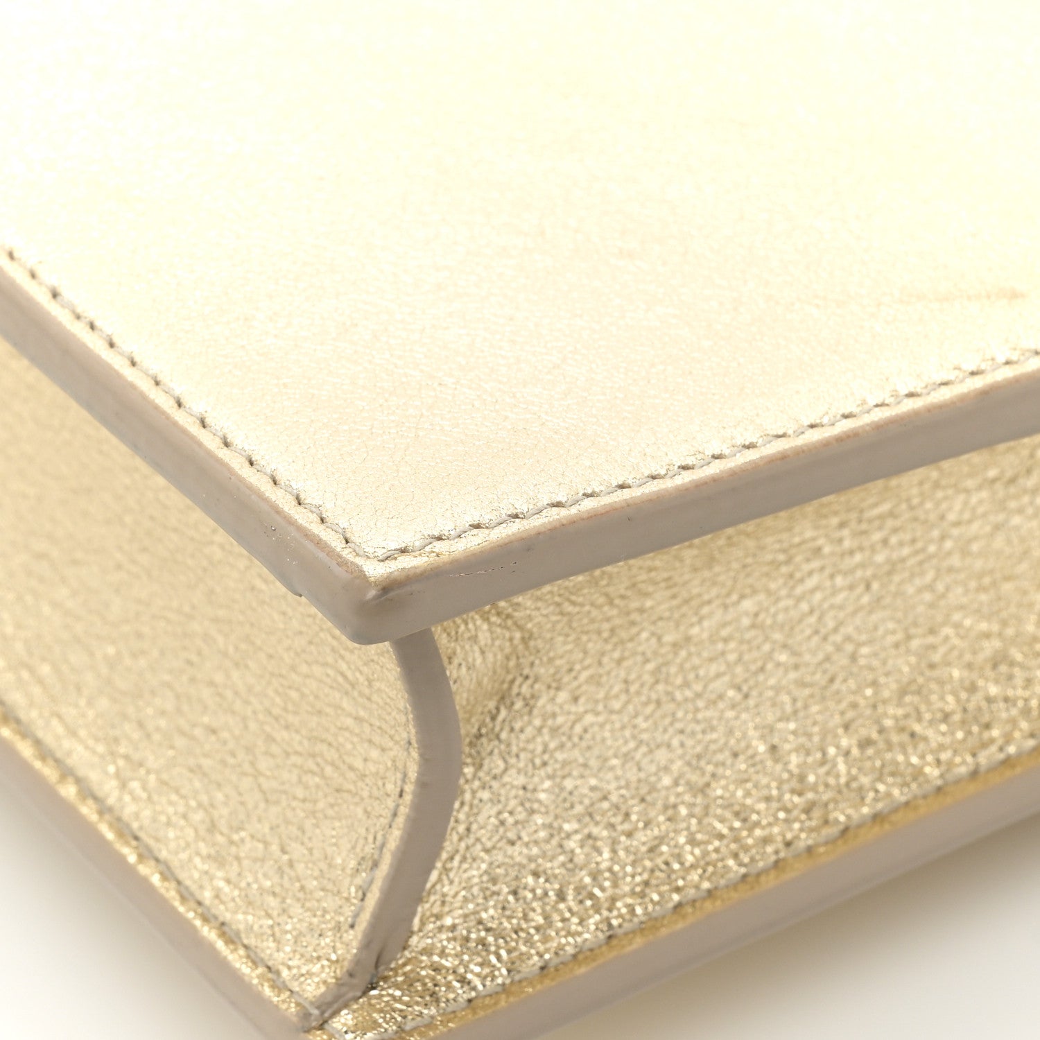 Saint Laurent Metallic Calfskin Monogram Envelope Chain Wallet Gold 16 of 16