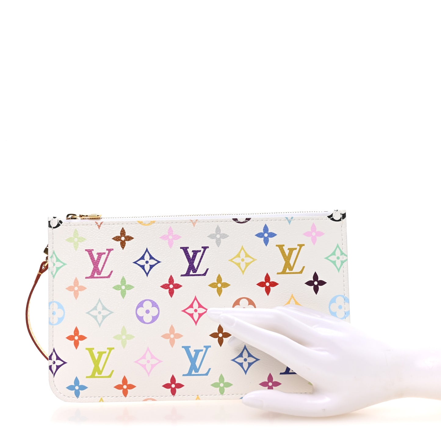 LV X TM Monogram Multicolor Neverfull Pochette White
