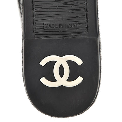 Chanel Patent Calfskin CC Mocassin Loafer Espadrilles 38 Black 6 of 10