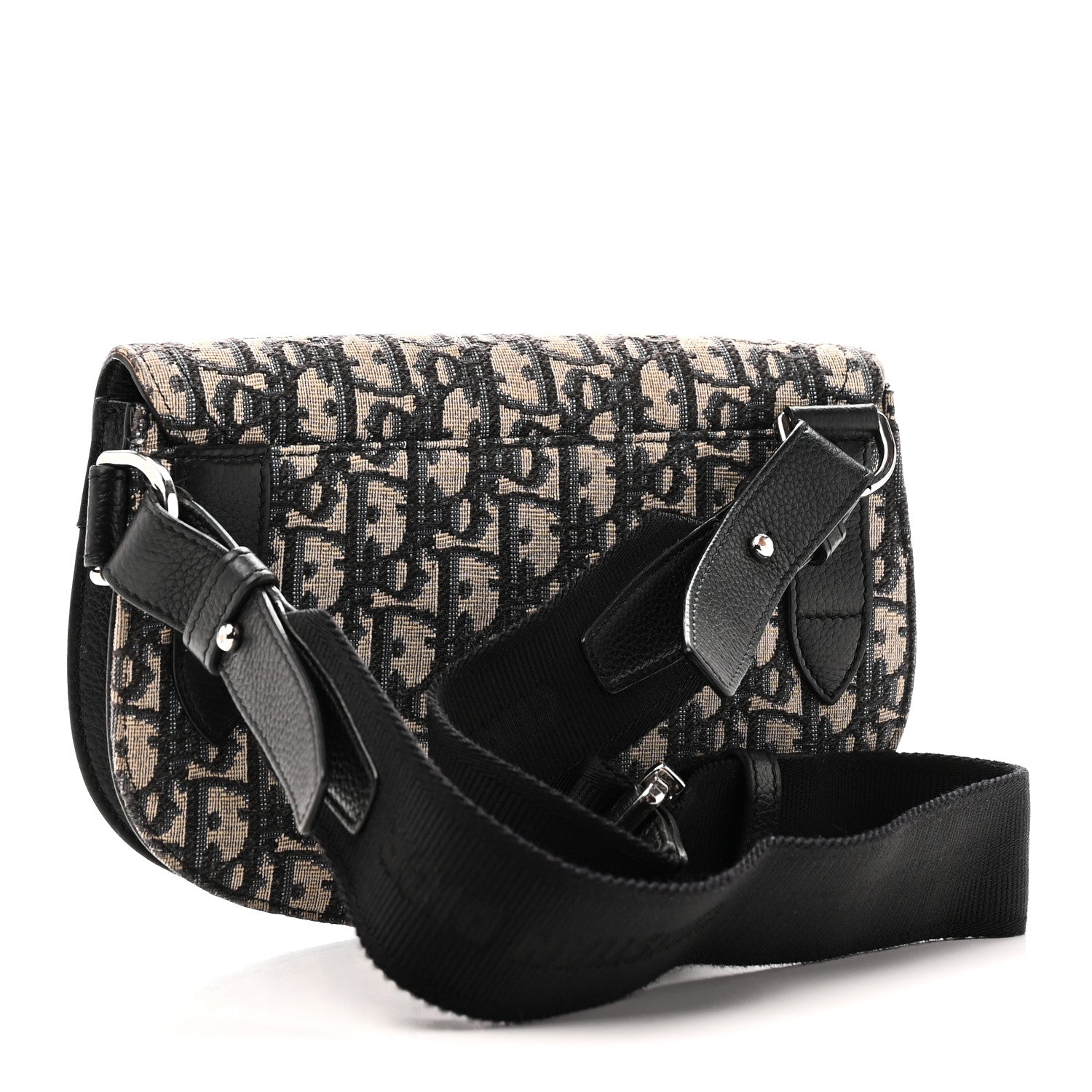 Christian Dior Oblique Saddle Messenger Pouch Beige Black 3 of 11