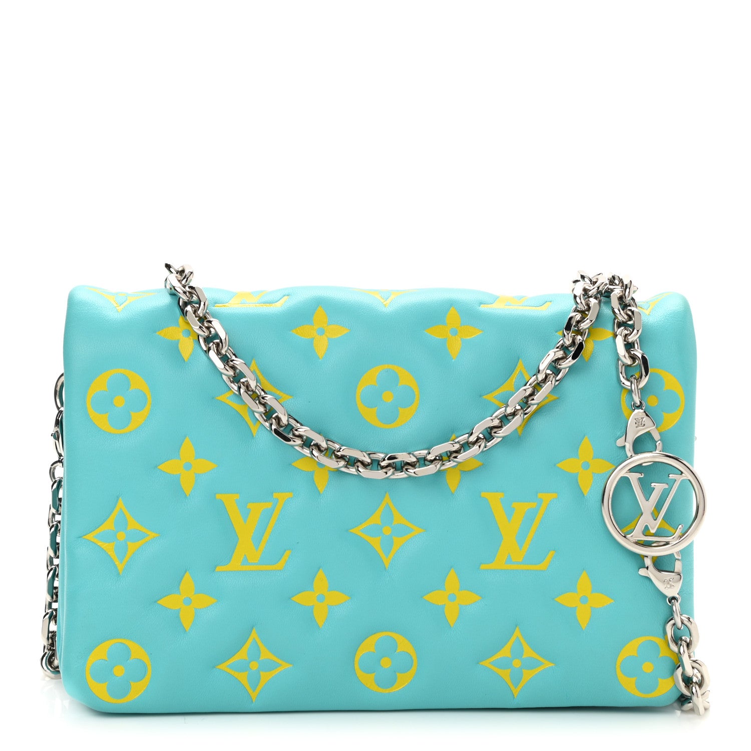 Louis Vuitton Lambskin Embossed Monogram Vuittamins Pochette Coussin Menthe Jaune 1 of 7
