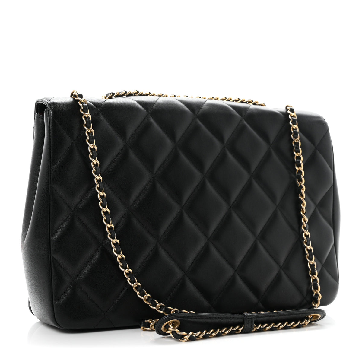 Lambskin Quilted Medium Diamond CC Flap Black