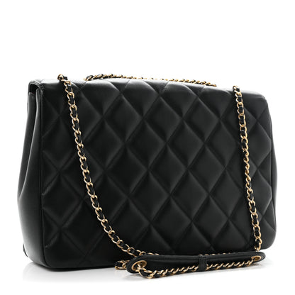 Chanel Lambskin Quilted Medium Diamond CC Flap Black 3 of 10