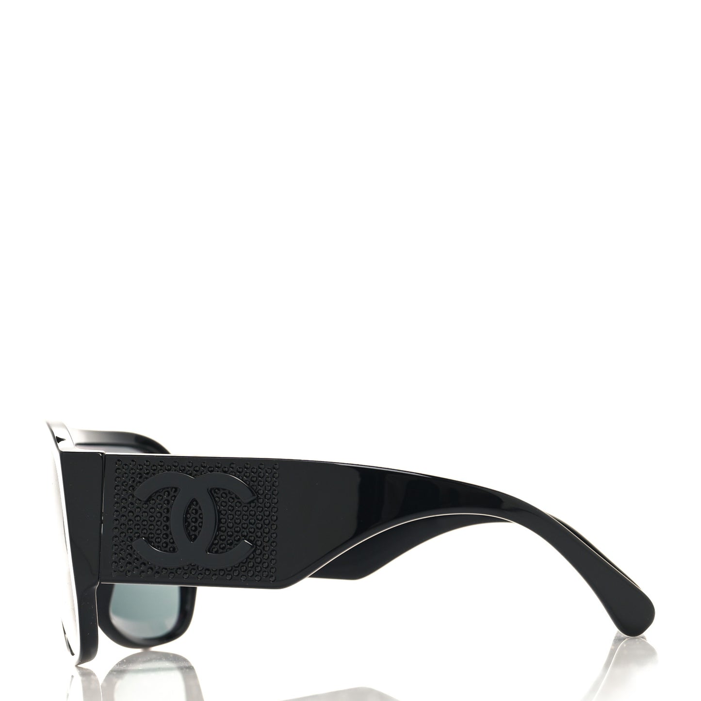 Acetate Crystal CC Shield Sunglasses 5466-B-A Black