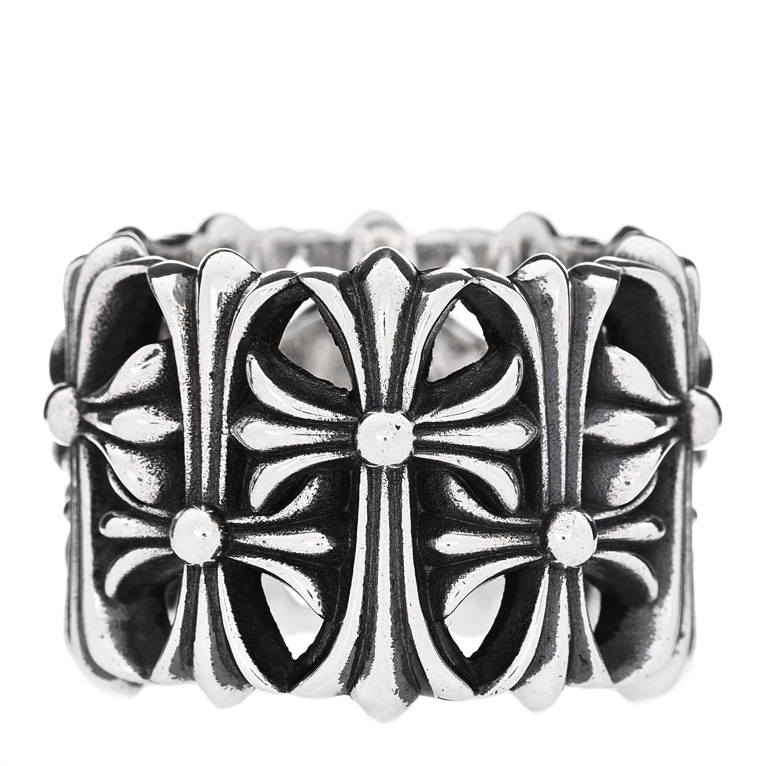 Chrome Hearts Sterling Silver Cemetery Cross Ring 61 9.5 1 of 6